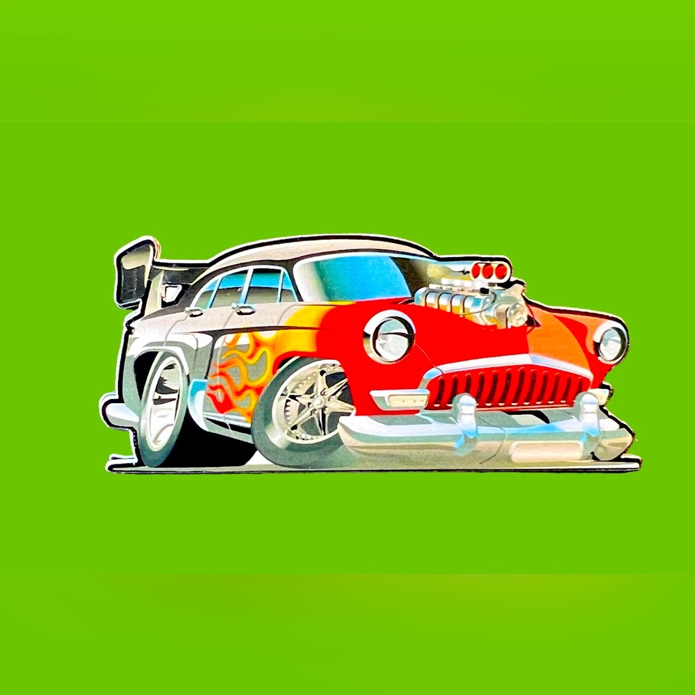 Retro Car Hot Rod Flames Waterproof Vinyl Stickers Set Of 12